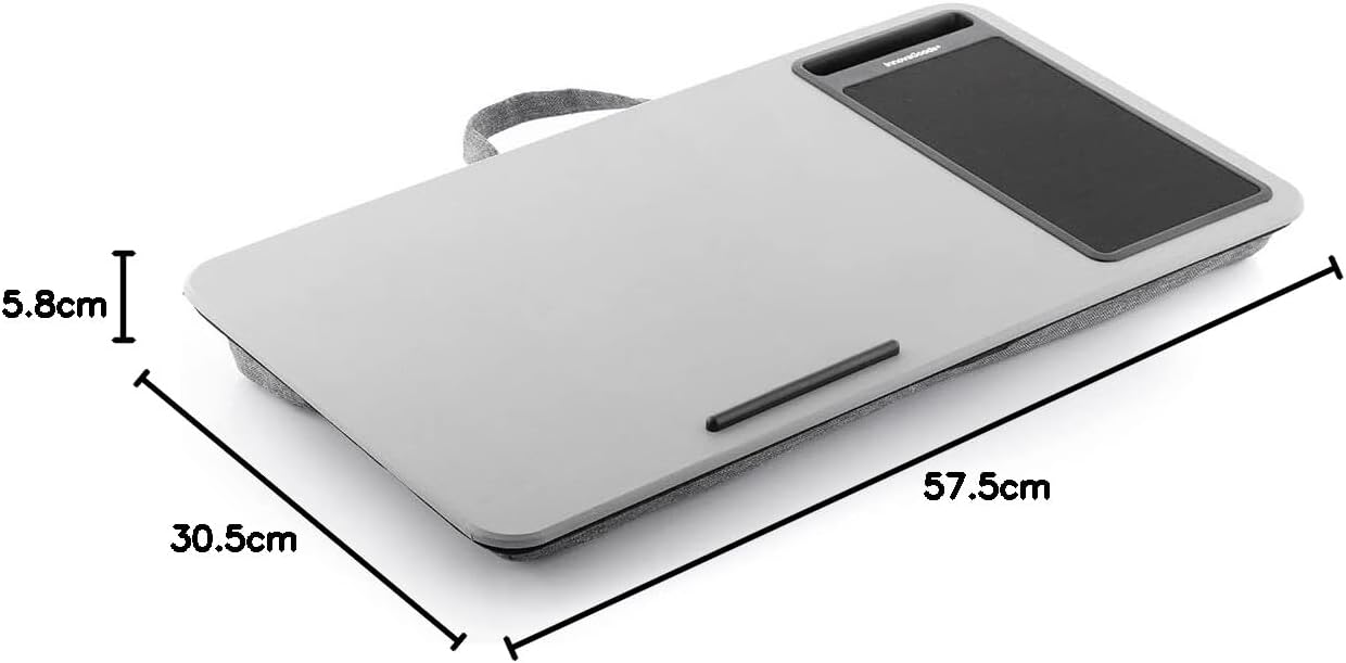 InnovaGoods Mesa Auxiliar XL Deskion - Soporte Portatil Ergonomico con Cojin y Alfombrilla