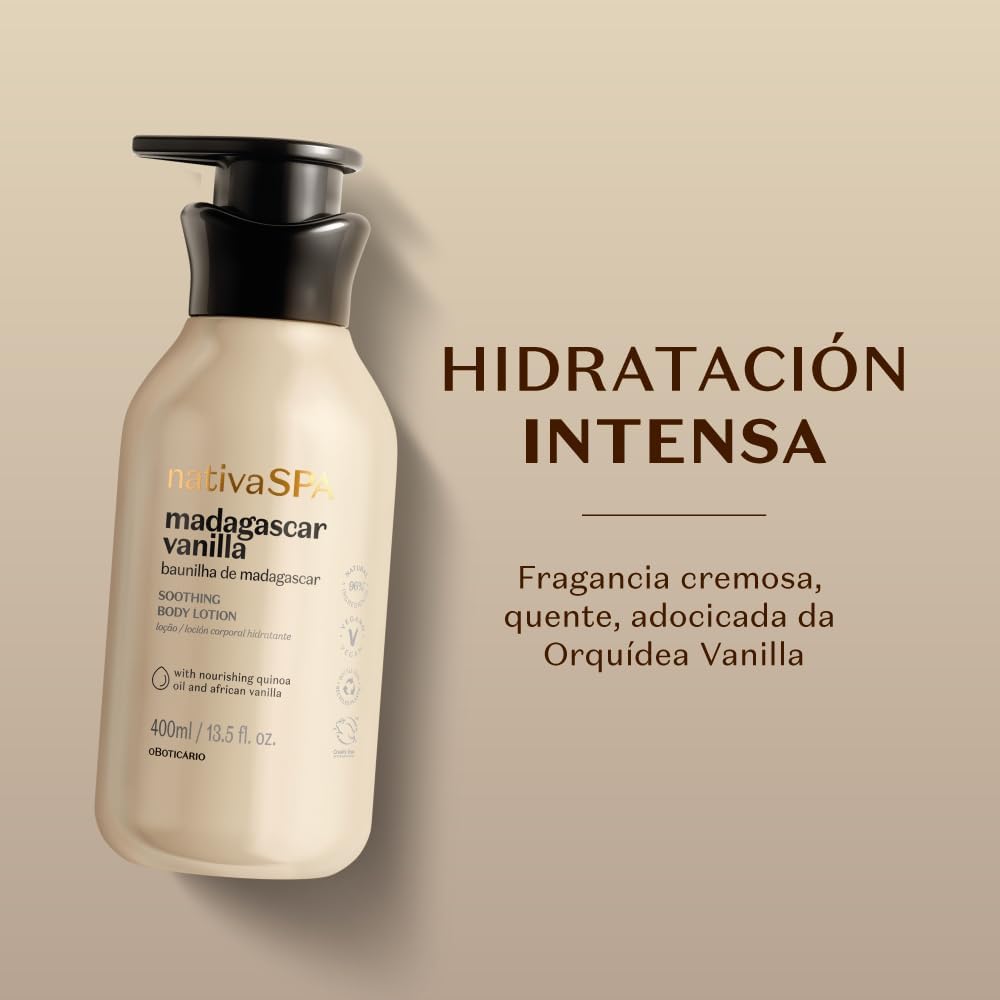 O Boticário Nativa SPA Vainilla de Madagascar Set Crema Hidratante 400ml + Aceite Corporal 200ml