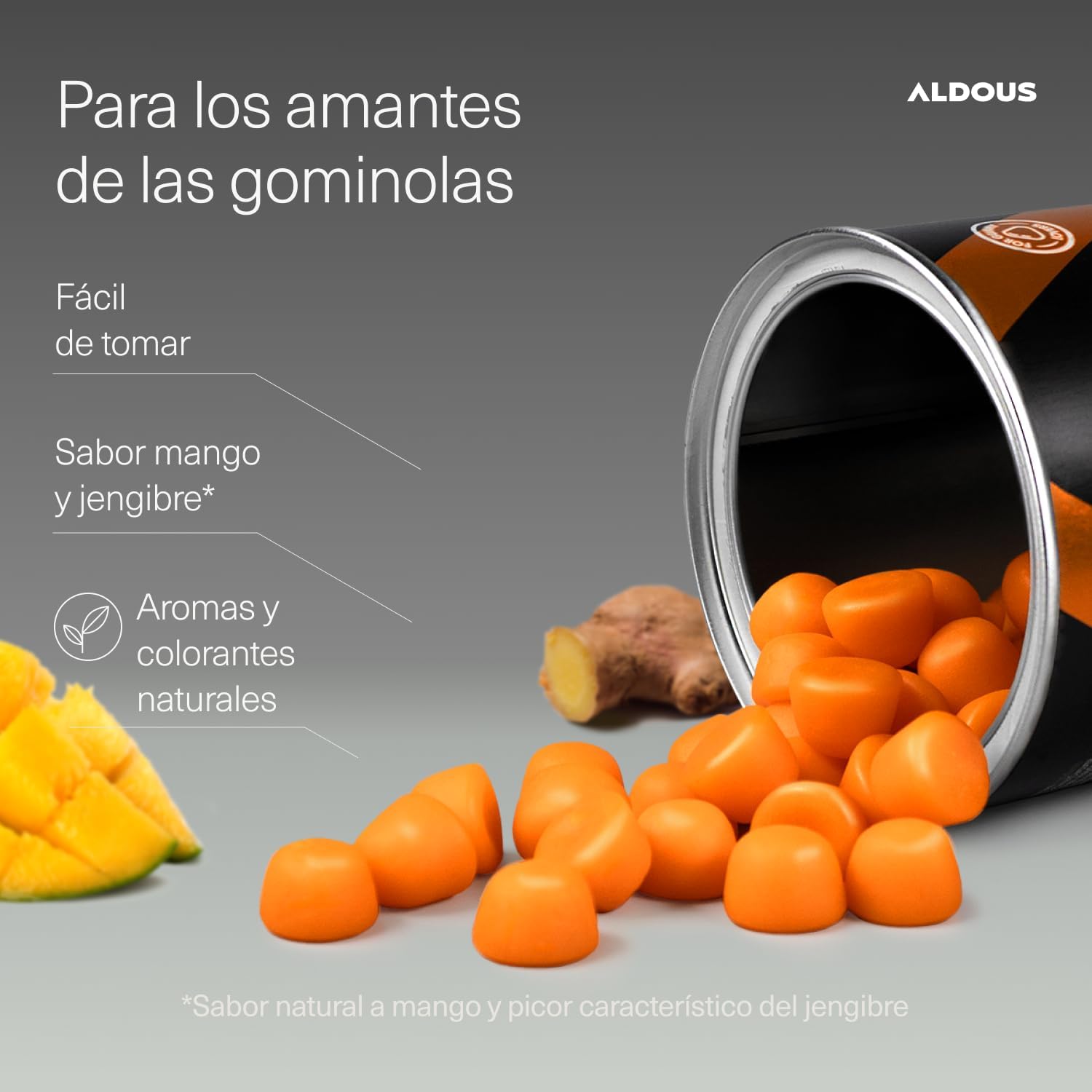 Cúrcuma Gominolas con Jengibre, Pimienta y Probióticos – Aldous