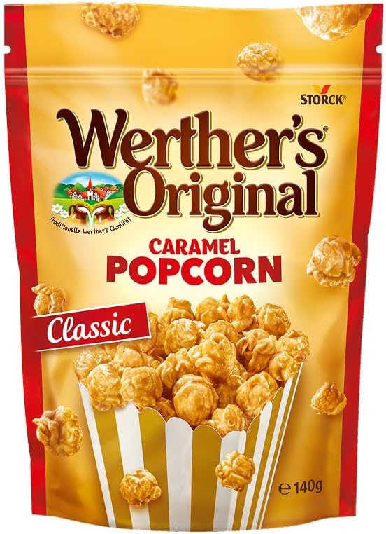 Palomitas de Caramelo Werther's Original 140 g – Crujientes, Sin Gluten, Aptas para Veganos