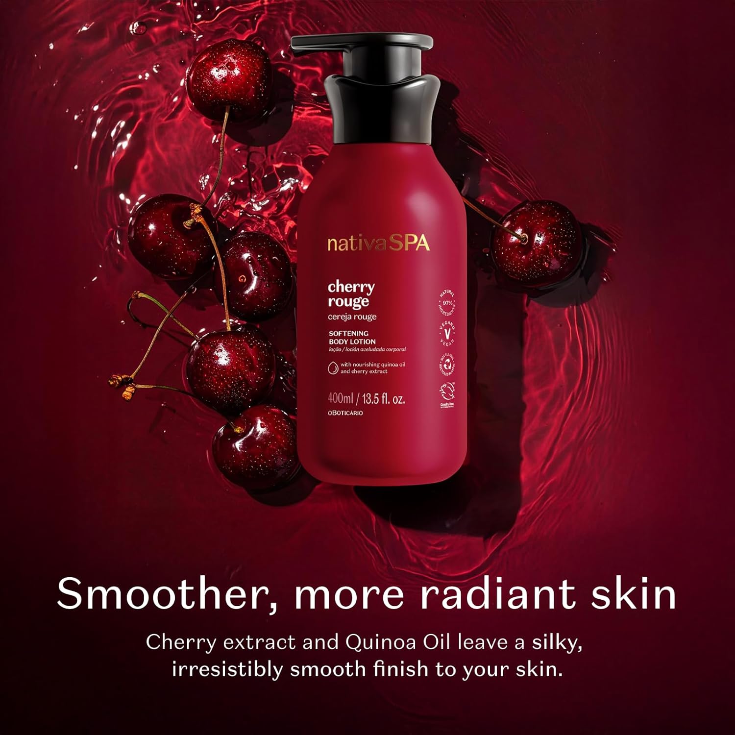 O Boticário Nativa SPA Cereza Rouge Loción Corporal Hidratante 400ml