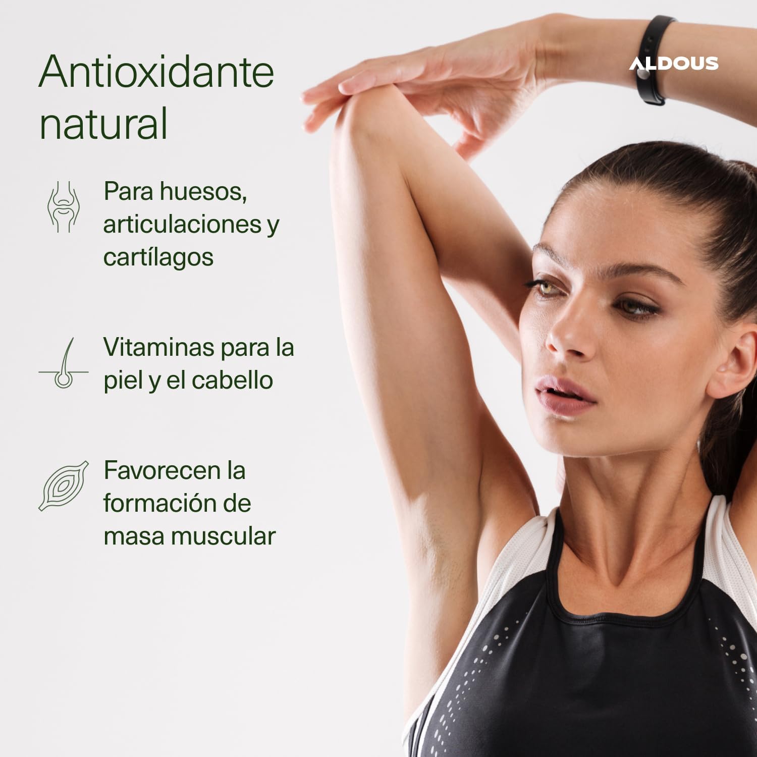 ALDOUS Colágeno Hidrolizado Puro + Ácido Hialurónico + Coenzima Q10 + Vitaminas y B12 + Zinc
