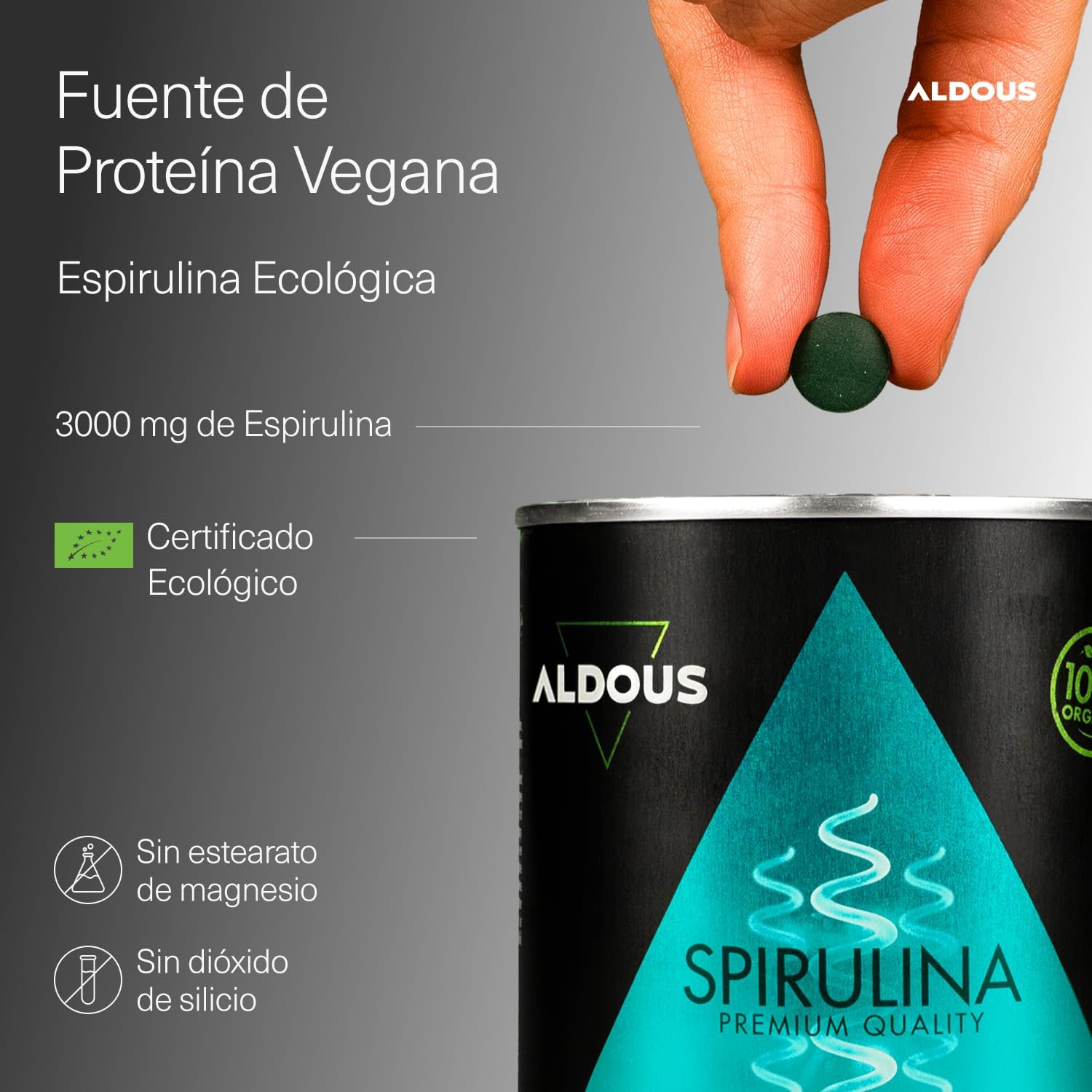 Espirulina Ecológica 600 Comprimidos | Proteína Vegana – Aldous