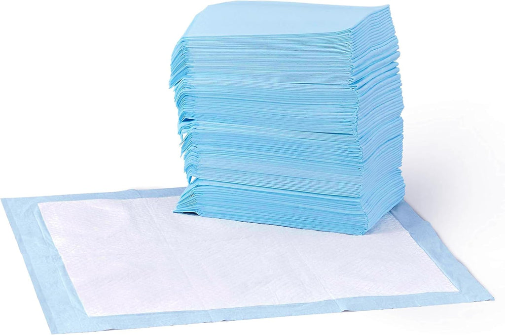 Empapadores para Perros Amazon Basics 50 Unidades – 5 Capas, Secado Rápido, Antifugas, 56 x 56 cm (Azul)