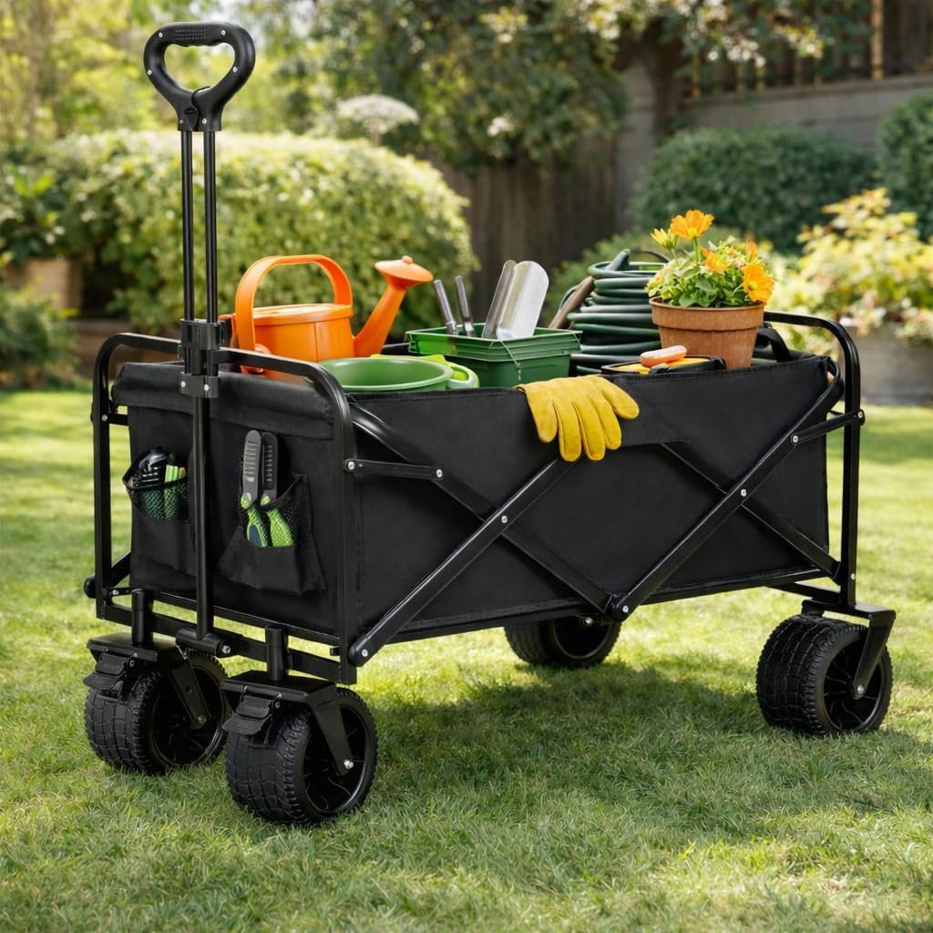 T-LOVENDO Carro de Mano Plegable Todoterreno - Hasta 150kg