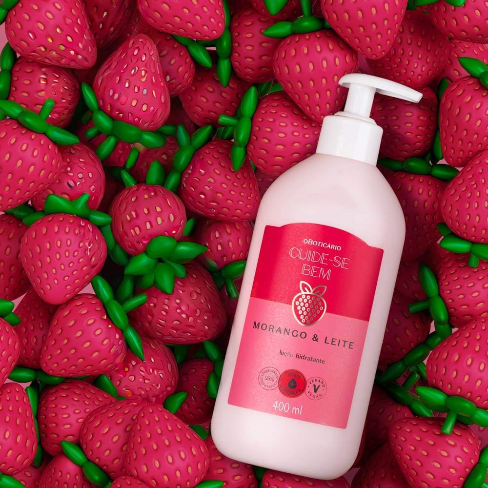 O Boticário Cuide-se Bem Fresa y Leche Loción Corporal Hidratante 400ml