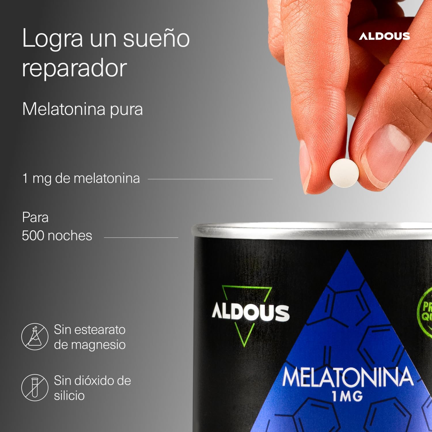 Melatonina Pura 1mg | 500 Comprimidos | +16 meses – Aldous