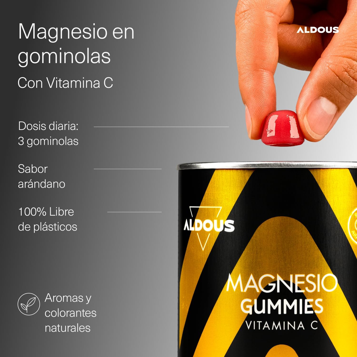 Citrato de Magnesio Gominolas + Vitamina C | Músculos – Aldous
