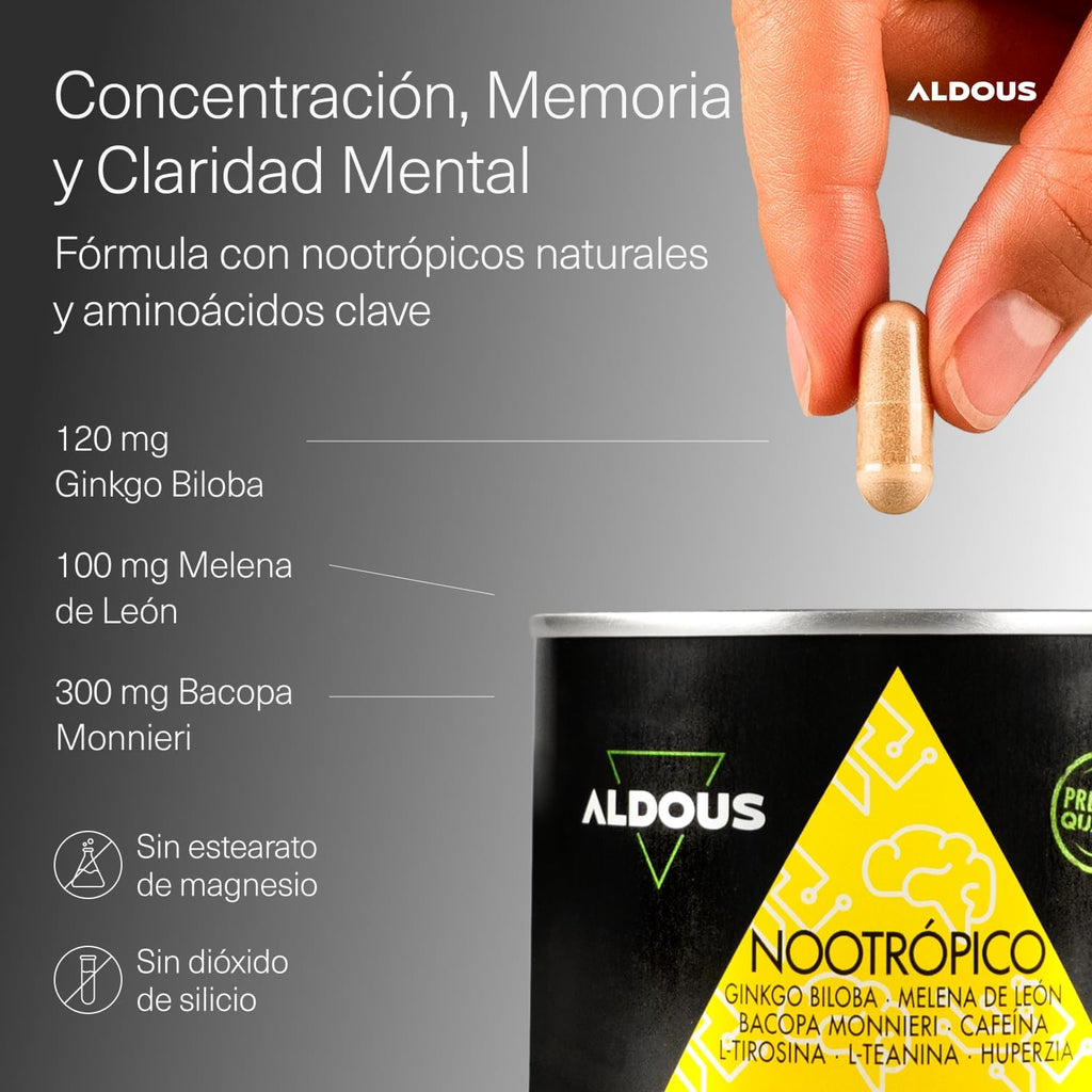 Nootrópico Natural | Memoria, Concentración y Energía – Aldous