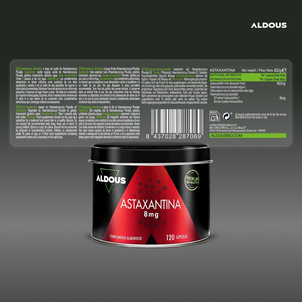 Astaxantina Natural 8mg | Antioxidante Potente – Aldous