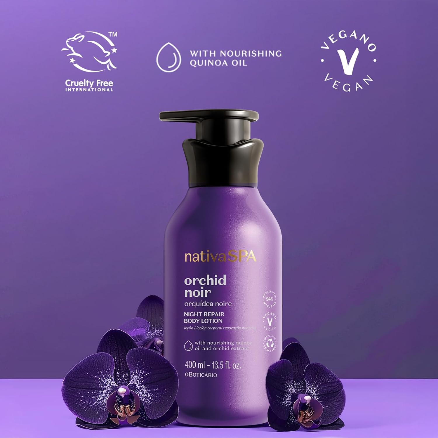 O Boticário Nativa SPA Orquídea Noire Loción Corporal Hidratante 400ml