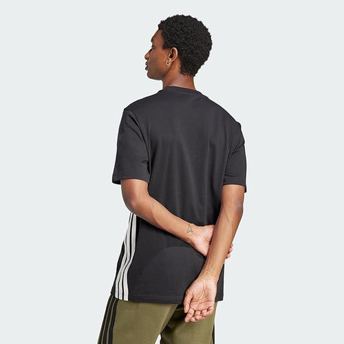Adidas Camiseta Hombre Essential Three Stripes - 100% Algodón, Cuello Redondo