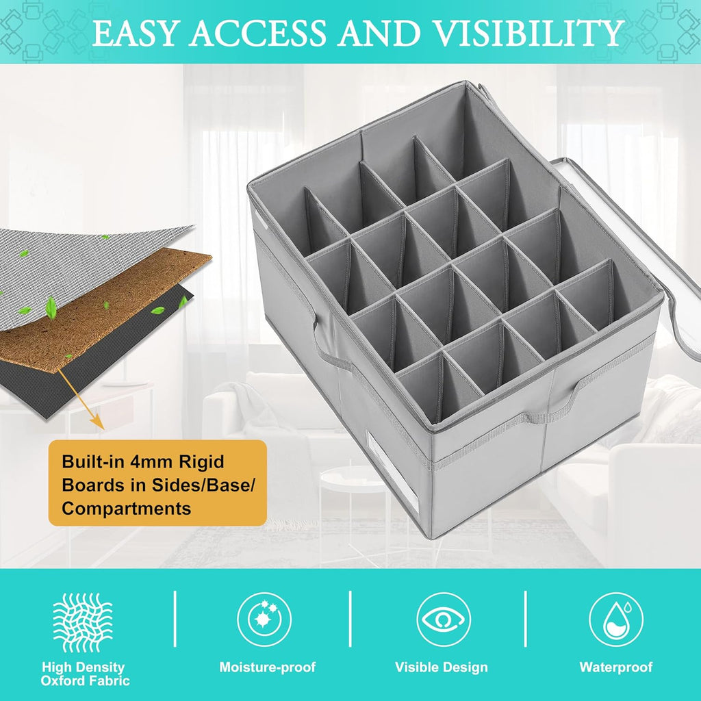 LUVHOMEE Organizador de Zapatos para Armario - 16 Pares, Caja Transparente con Cremallera
