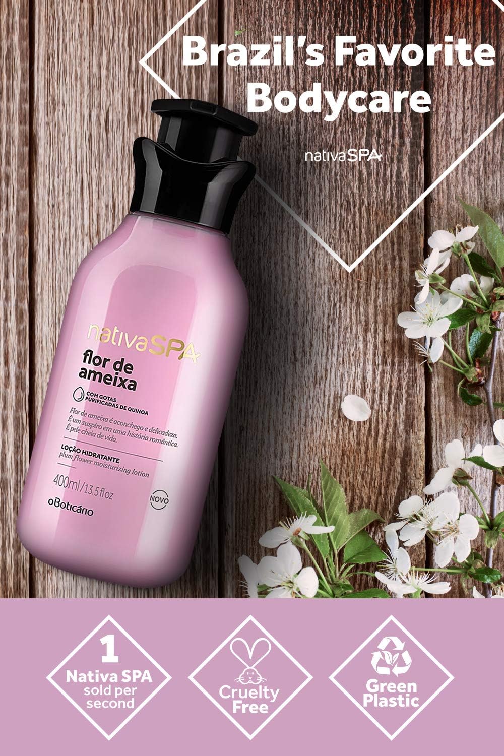 O Boticário Nativa SPA Flor de Ciruela Loción Corporal Hidratante 400ml