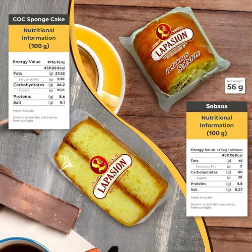 Caja Surtida Desayuno LAPASION 33 Unidades – Sobaos, Magdalenas, Bizcochos y Pepitos de Huevo