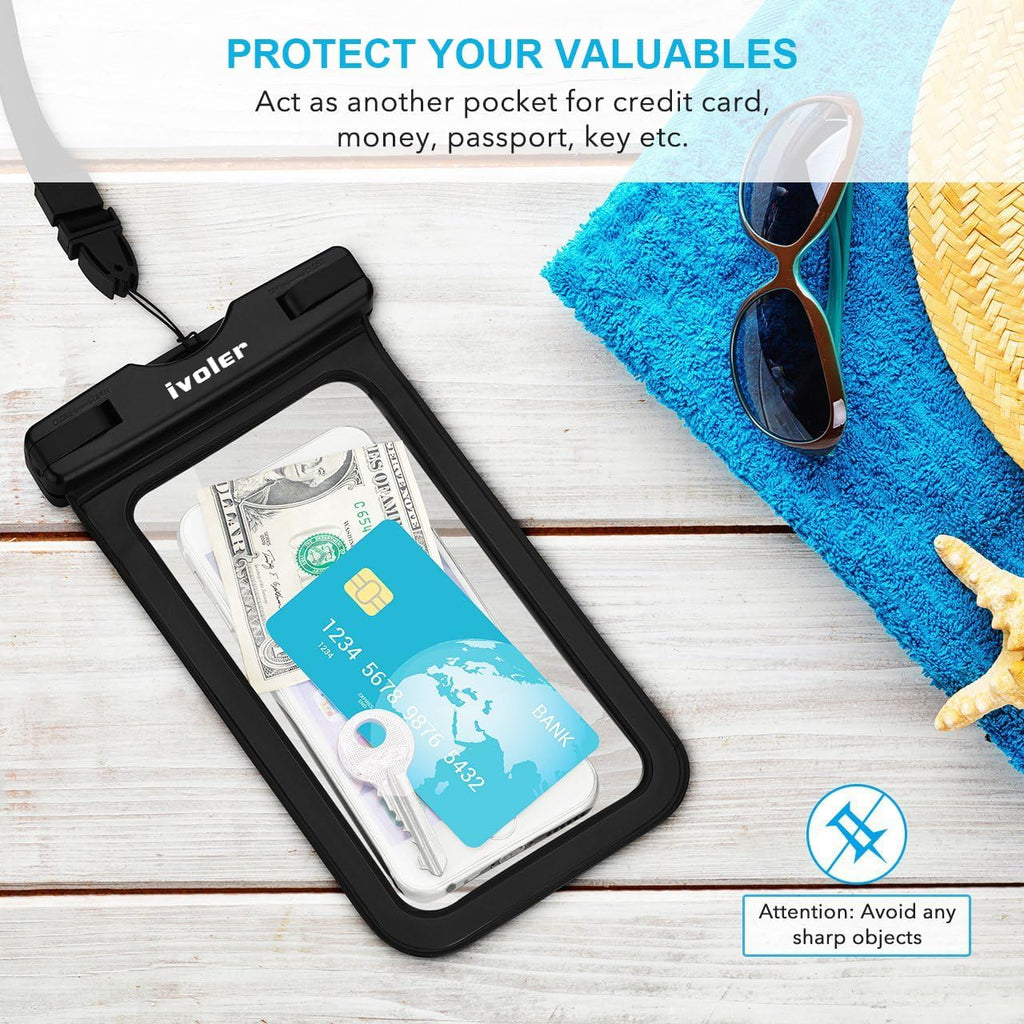 ivoler Set 2 en 1 Bolsa Waterproof + Funda Movil Impermeable - Playa y Deporte