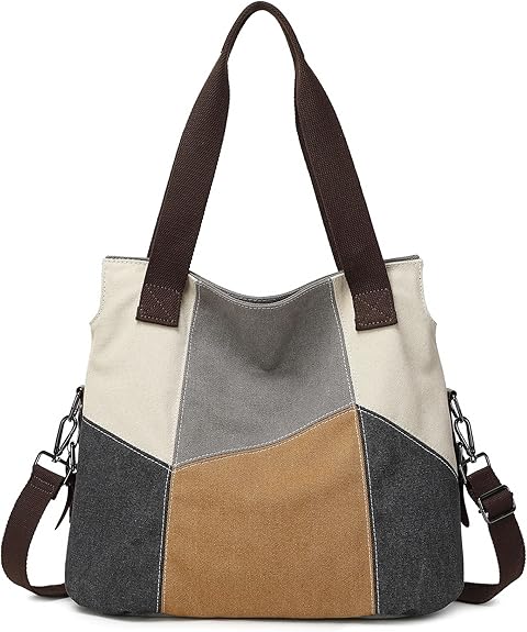 Bolso de Lona Mujer Tote Bandolera Shopper - Ligero y Versatil