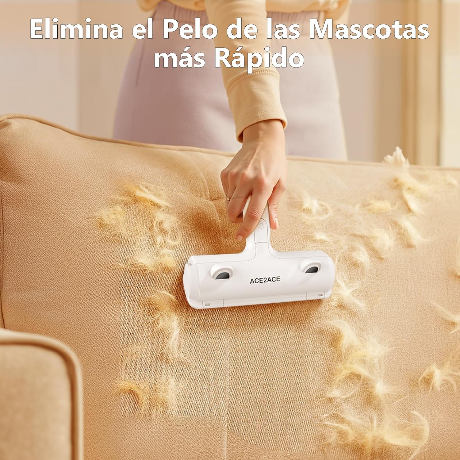 Quitapelos para Mascotas ACE2ACE – Rodillo Removedor de Pelo de Gatos y Perros, Lavable y Reutilizable, para Ropa, Sofá y Alfombras