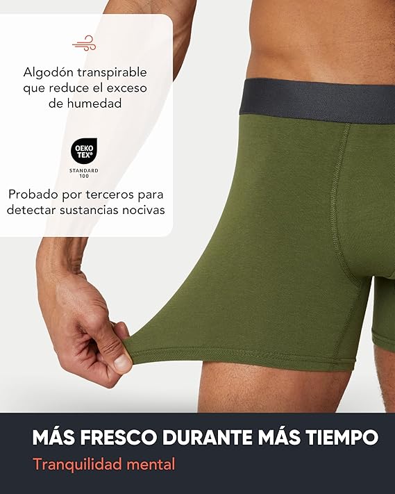 FM London Pack de 7 Boxer Briefs para Hombre - Algodón Suave, Transpirable y Elastico