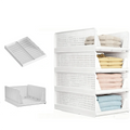 1pcs Foldable Wardrobe Storage Organizers Stackable Plastic Cupboard Baskets Clothes Storage Boxes Drawers Organizer