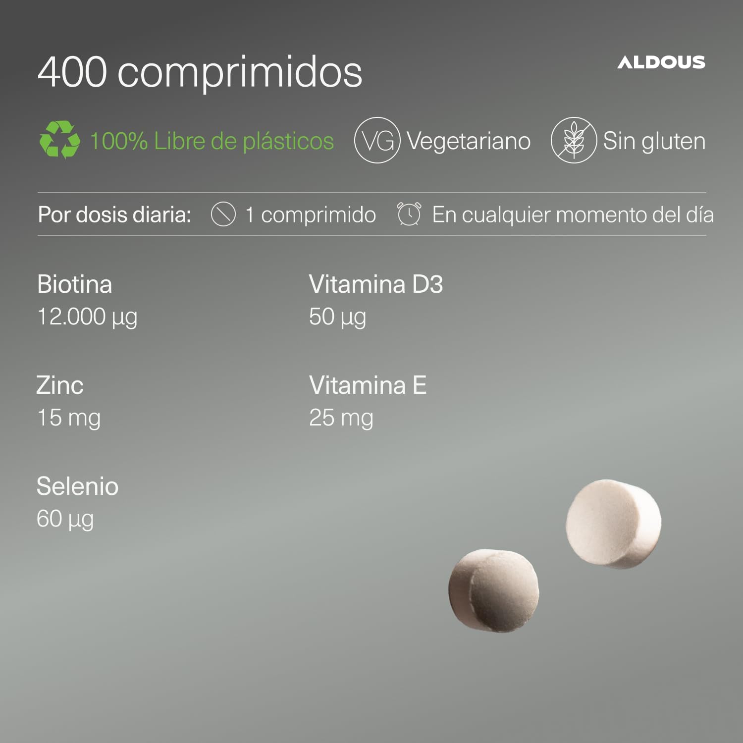 Biotina + Zinc + Selenio | Cabello, Piel y Uñas – Aldous