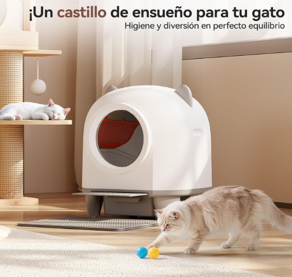Devoko Arenero Autolimpiable para Gatos XXL 90L con Control App