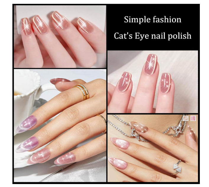 YDYSAA Set 4 Esmaltes de Gel Ojo de Gato Cat Eye Glitter - 10ml cada uno