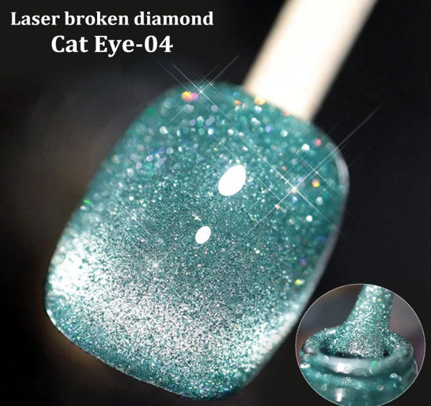 YDYSAA Set 4 Esmaltes de Gel Ojo de Gato Cat Eye Glitter - 10ml cada uno