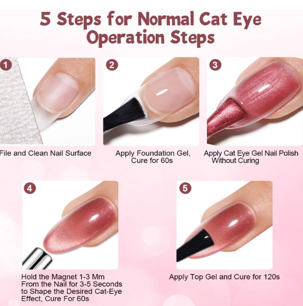 AYBUY Imán 3 en 1 para Uñas Ojo de Gato - Palo Magnético Cat Eye DIY
