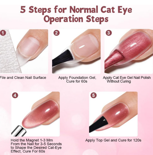 AYBUY Imán 3 en 1 para Uñas Ojo de Gato - Palo Magnético Cat Eye DIY