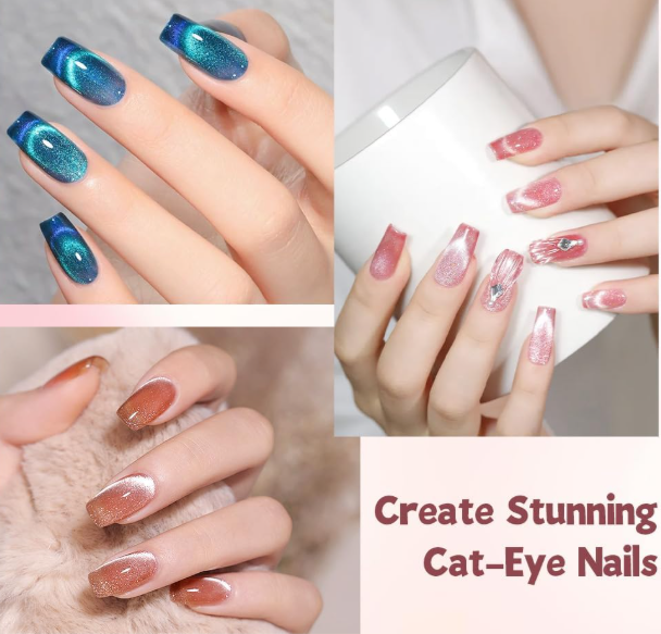 AYBUY Imán 3 en 1 para Uñas Ojo de Gato - Palo Magnético Cat Eye DIY