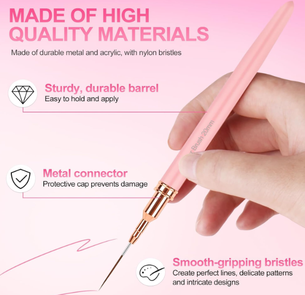 Sularpek Set 5 Pinceles Finos para Uñas Nail Art - Gel Profesionales DIY