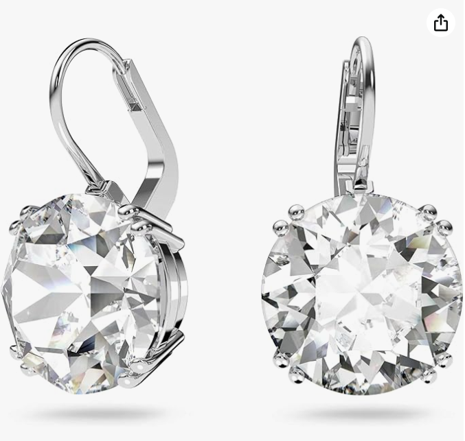 Swarovski Bella Pendientes Colgantes - Cristal Blanco Baño de Rodio
