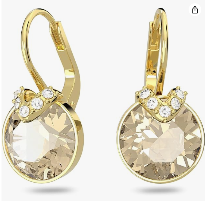 Swarovski Bella Pendientes Colgantes - Cristal Blanco Baño de Rodio
