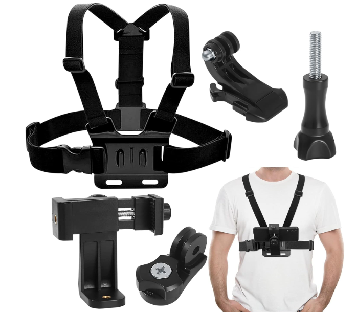 Fulushouxi Soporte de Correa de Pecho para Móvil y Cámara GoPro - Arnes Ajustable