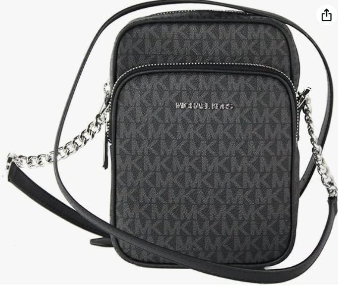 Michael Kors Jet Set Travel Bolsa Bandolera con Logo - PVC y Cuero