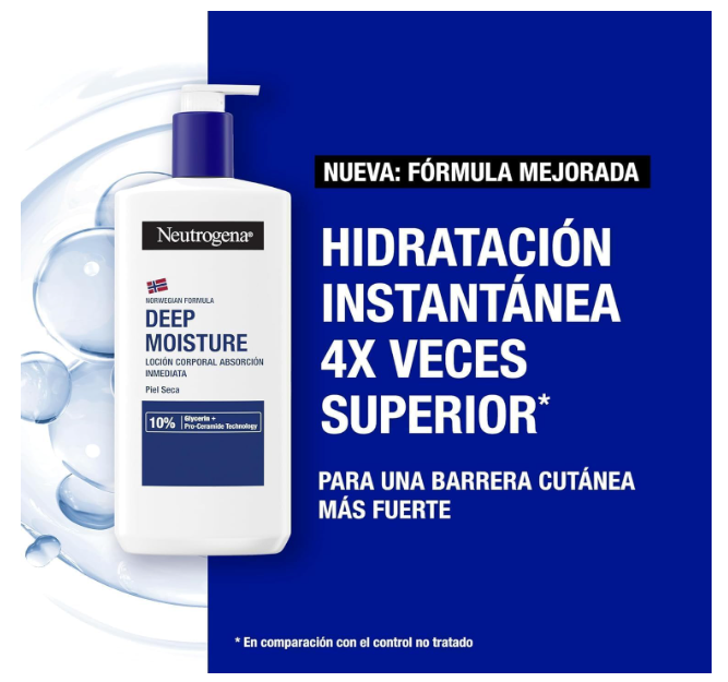 Neutrogena Fórmula Noruega Loción Corporal Hidratación Profunda 2x750ml - Pro-Ceramida y Glicerina