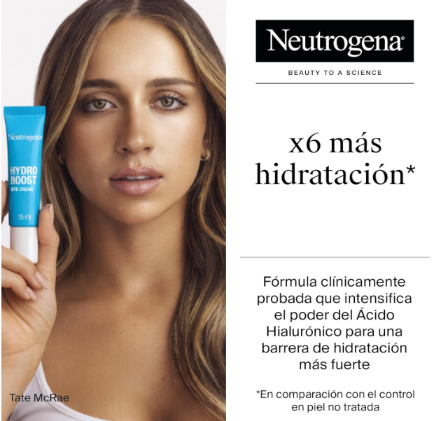 Neutrogena Hydro Boost Contorno de Ojos 15ml - Ácido Hialurónico, Aminoácidos y Vitamina E