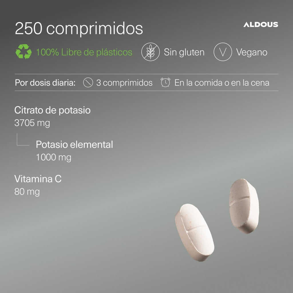 Citrato de Potasio + Vitamina C | Músculos y Tensión – Aldous