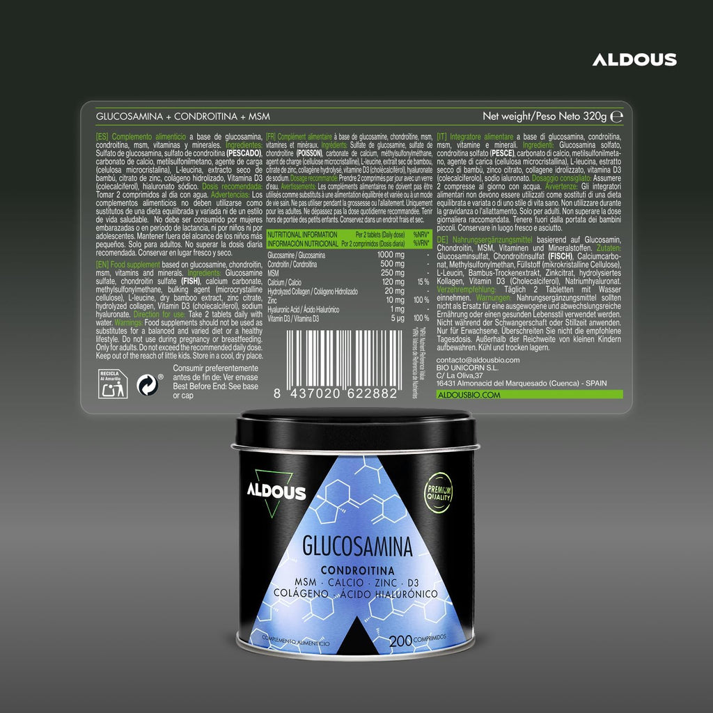 Glucosamina Condroitina MSM | Articulaciones y Huesos – Aldous