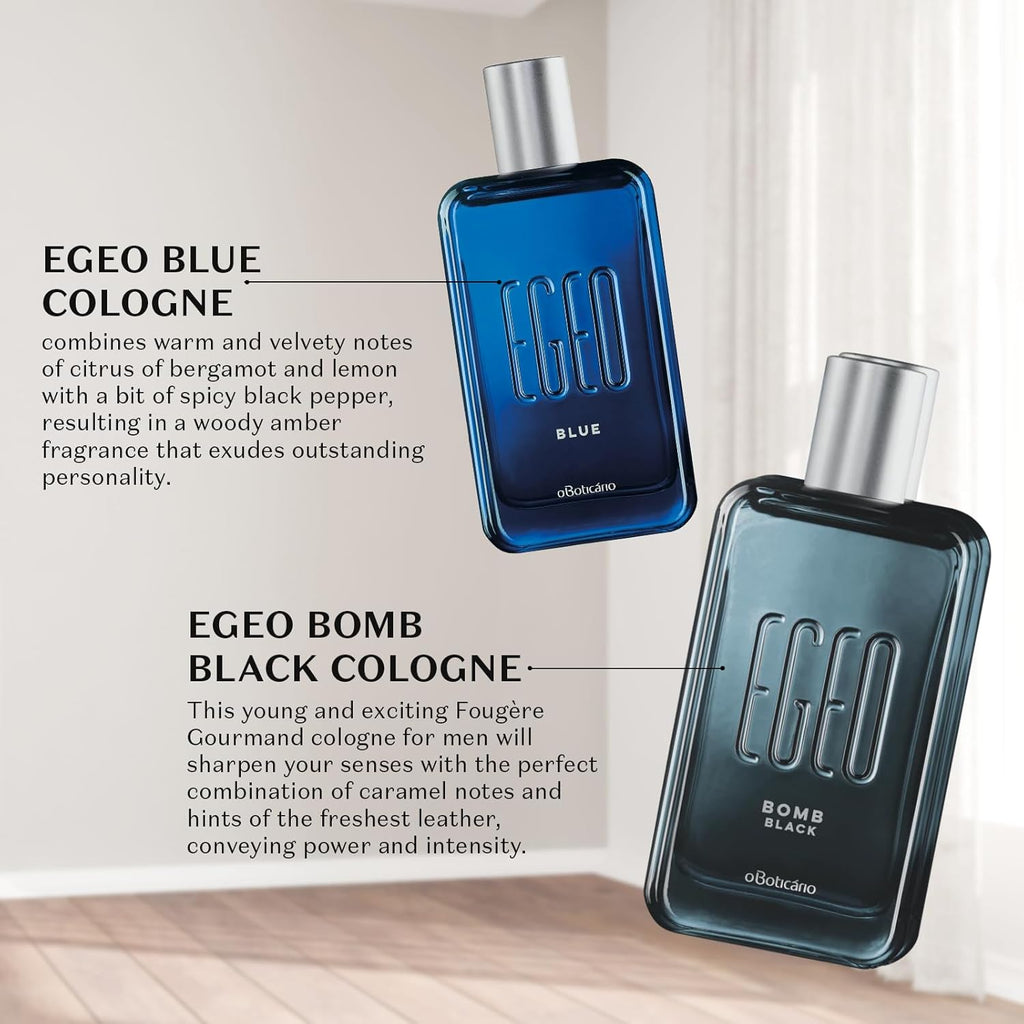 Egeo Bomb Black EDT 90ml | Perfume Hombre Cuero y Caramelo – O Boticario