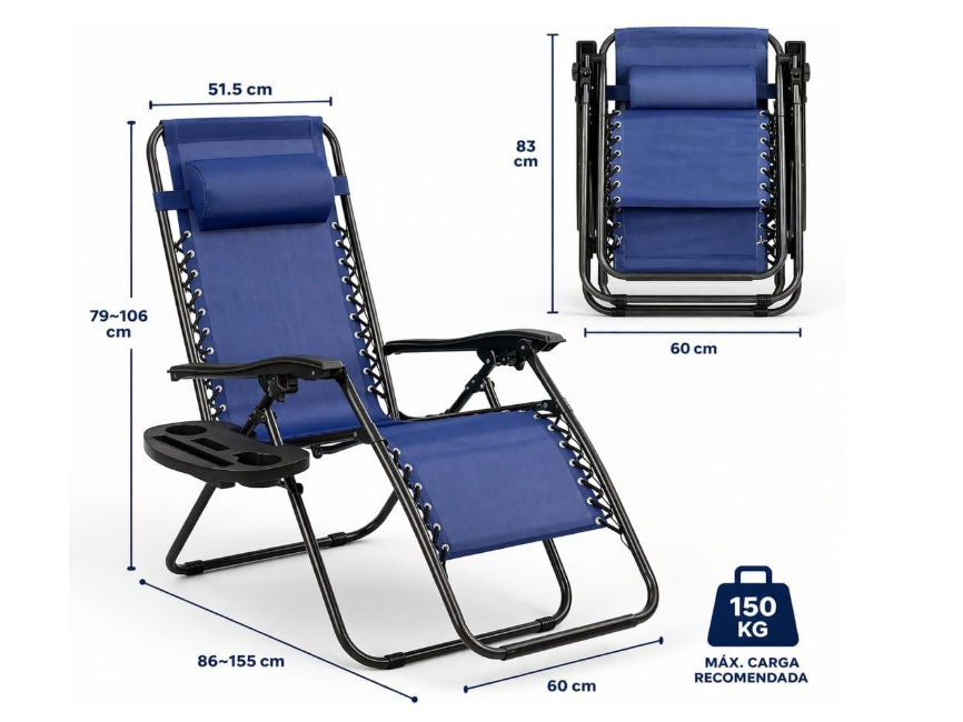 Pack 2 Tumbonas Plegables Playa | Jardín | Piscina | Camping