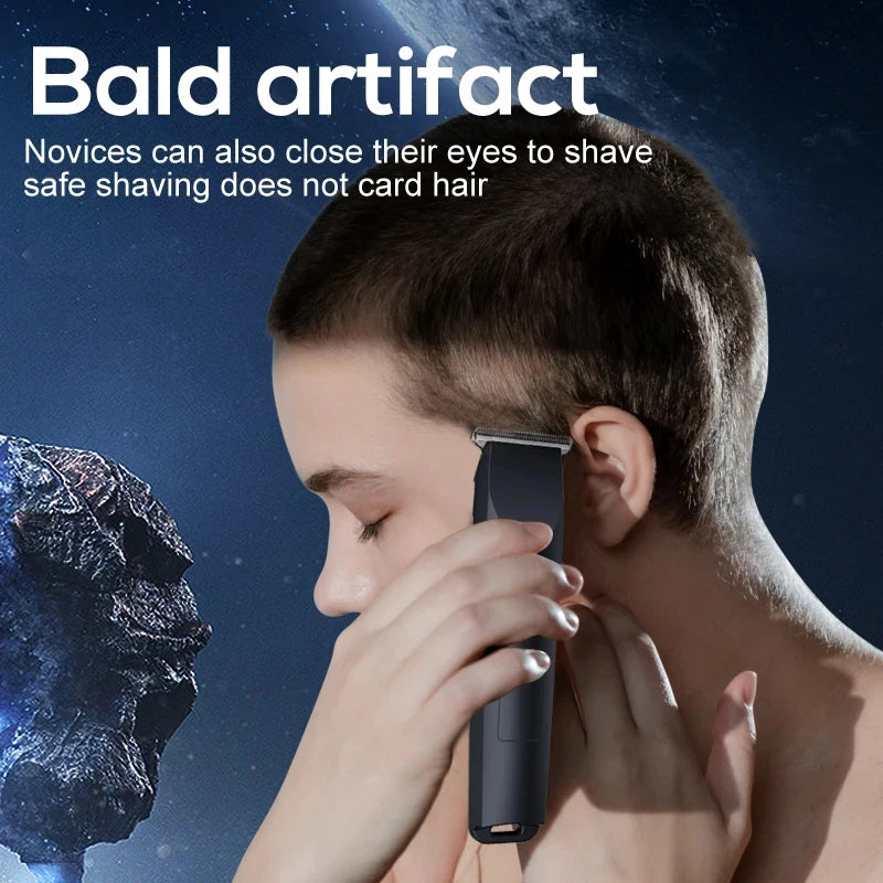 Electric Hair Clipper with Adjustable Cutter Head, USB Charging Design for Hair & Beard Trimming, Cordless Grooming Tool