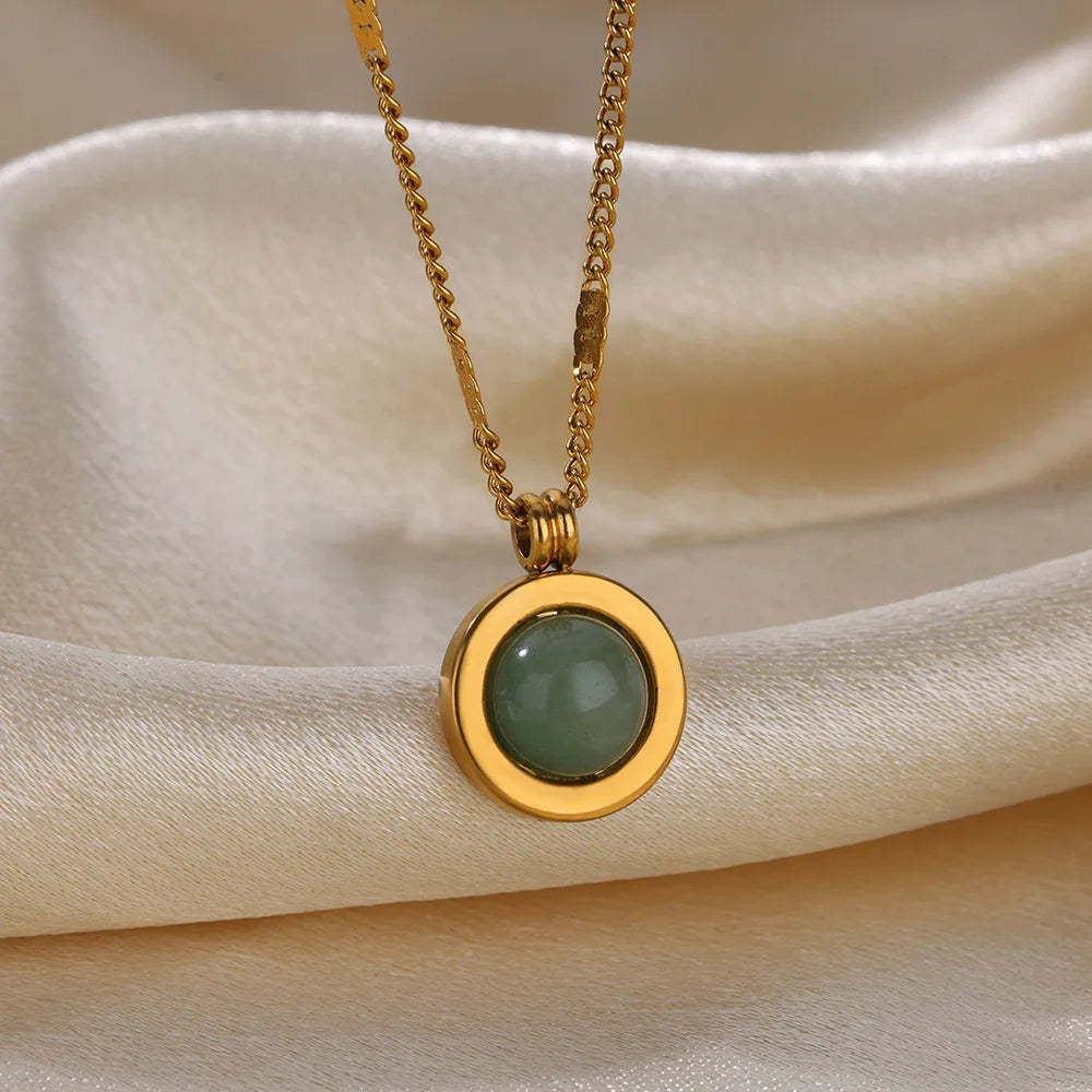 Stainless Steel Geometric Necklace For Women Fashion Sun Sunflower Pendant Clavicle Chain Aesthetic Jewelry Accessories Femme