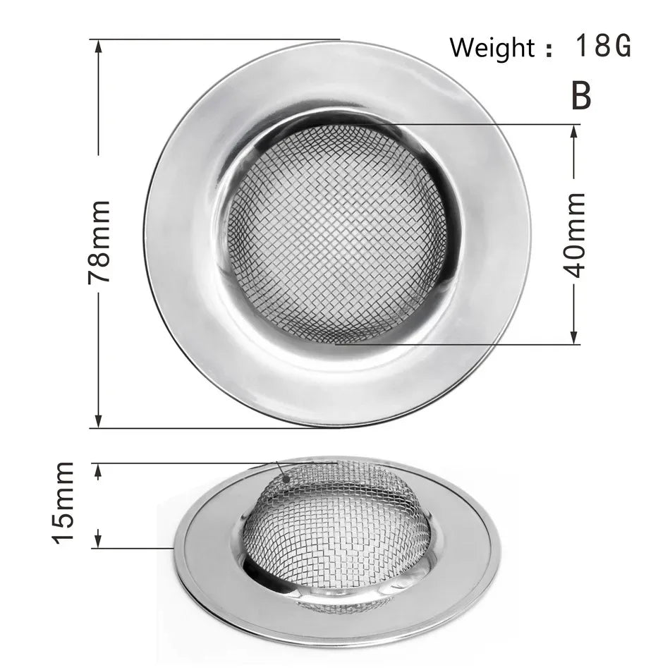 Kitchen Sink Filter Stainless Steel Mesh Sink Strainer Filter Bathroom Sink Strainer Drain Hole Filter Sewer Screen Strainers
