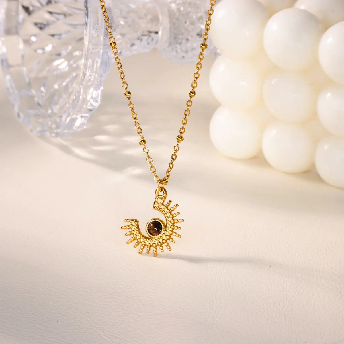 Stainless Steel Geometric Necklace For Women Fashion Sun Sunflower Pendant Clavicle Chain Aesthetic Jewelry Accessories Femme