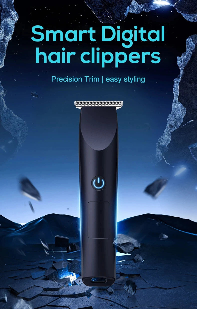 Electric Hair Clipper with Adjustable Cutter Head, USB Charging Design for Hair & Beard Trimming, Cordless Grooming Tool