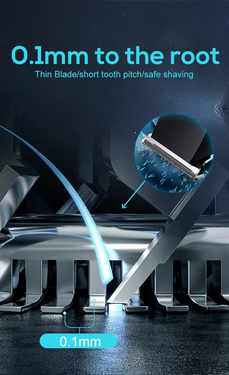 Electric Hair Clipper with Adjustable Cutter Head, USB Charging Design for Hair & Beard Trimming, Cordless Grooming Tool