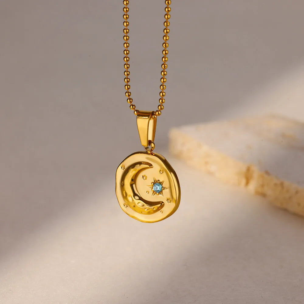 Stainless Steel Geometric Necklace For Women Fashion Sun Sunflower Pendant Clavicle Chain Aesthetic Jewelry Accessories Femme