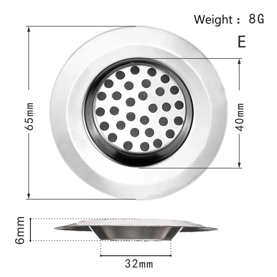 Kitchen Sink Filter Stainless Steel Mesh Sink Strainer Filter Bathroom Sink Strainer Drain Hole Filter Sewer Screen Strainers